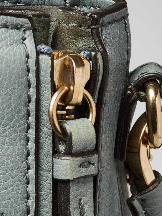 Chloe Light Blue Leather/Suede Small Faye Backpack Bag